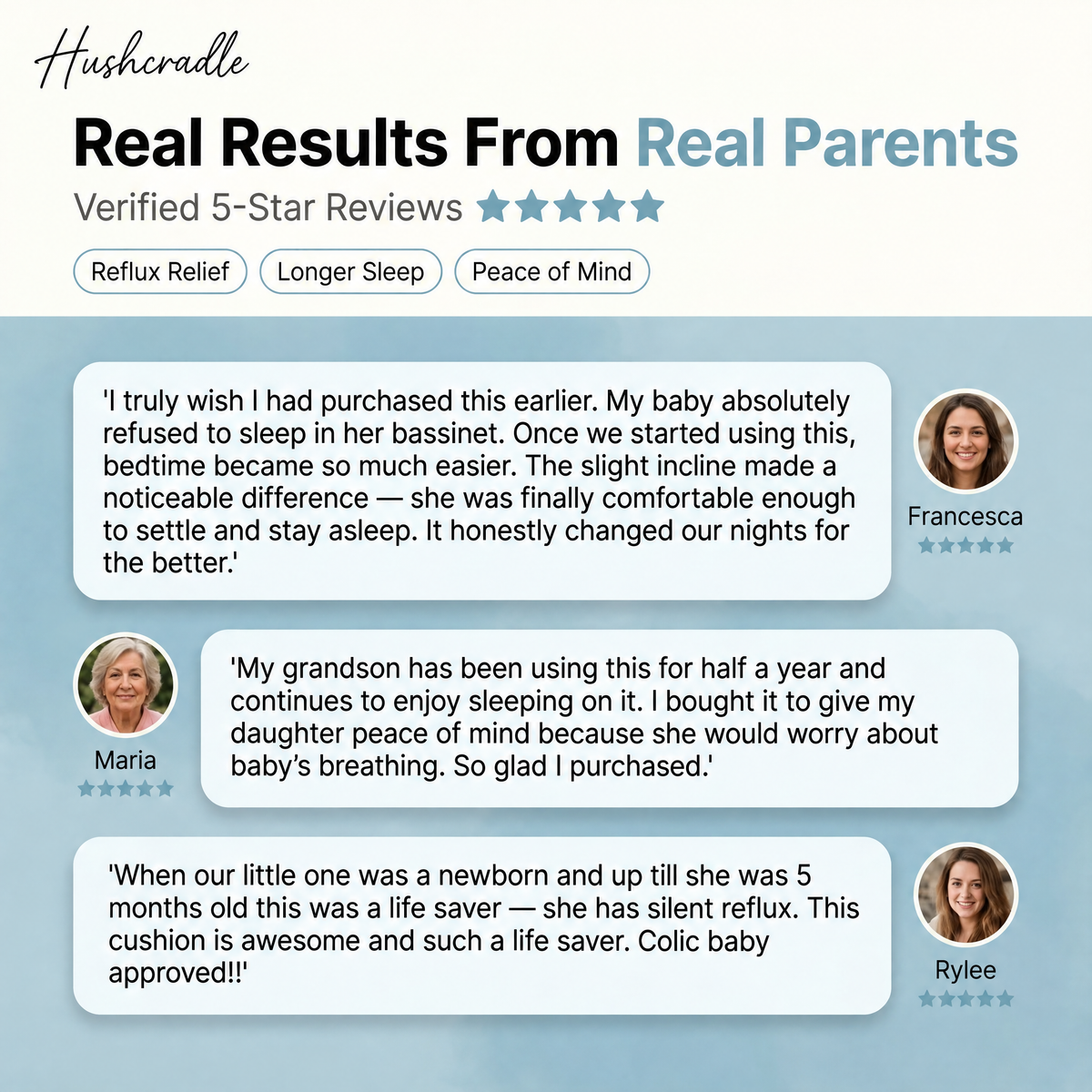 HushCradle for Reflux, Colic & Peaceful Sleep