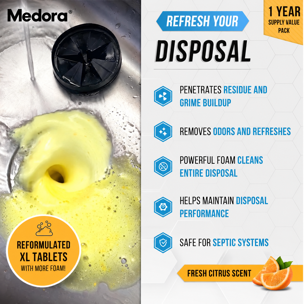 Garbage Disposal Cleaner Deodorizer Tablets